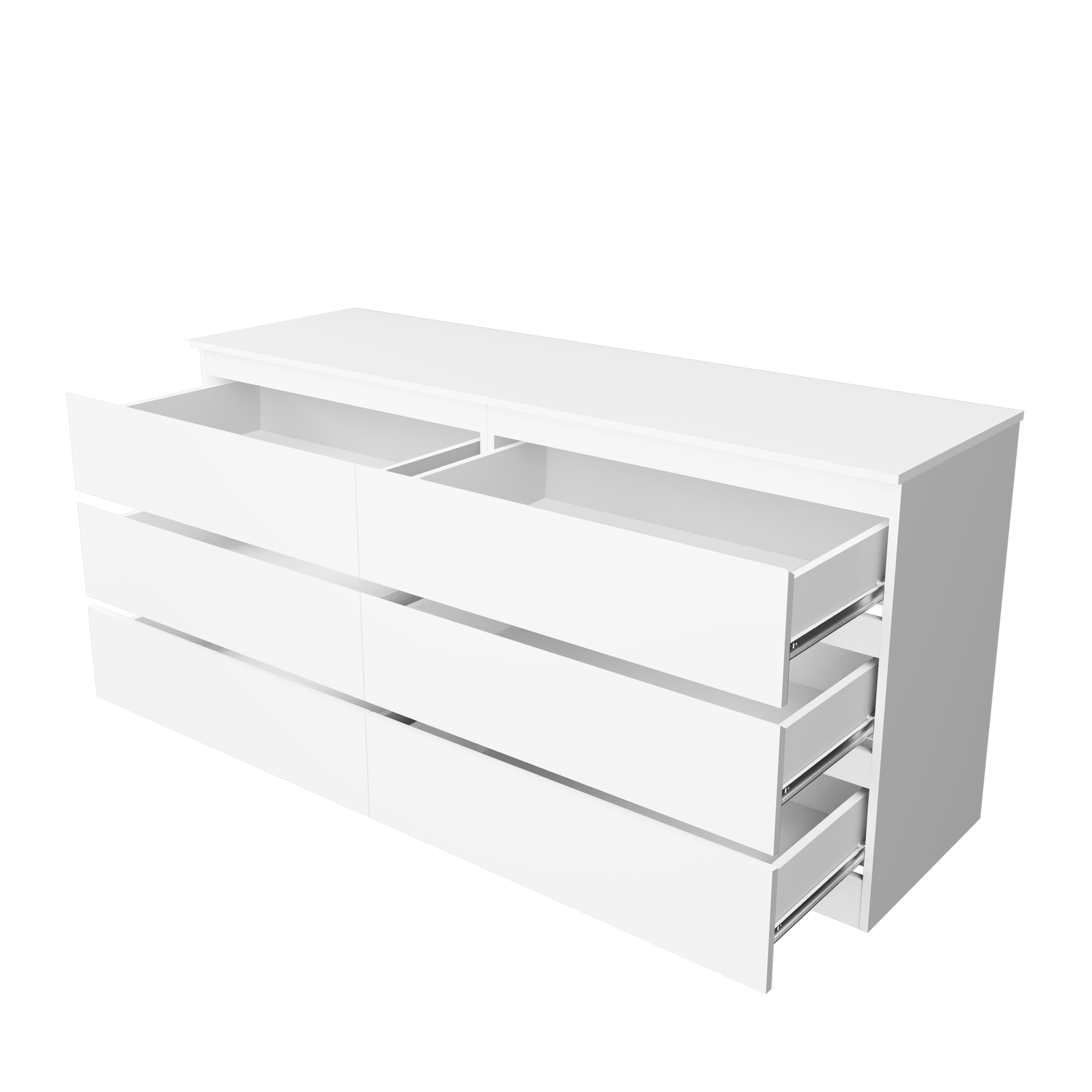Комод "Твист" 6ящ Белый 1600 мм  (БЕЗ ФУРНИТУРЫ)