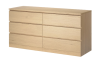 Комод "Твист" Мини 6ящ Дуб сонома 1400 мм (БЕЗ ФУРНИТУРЫ)