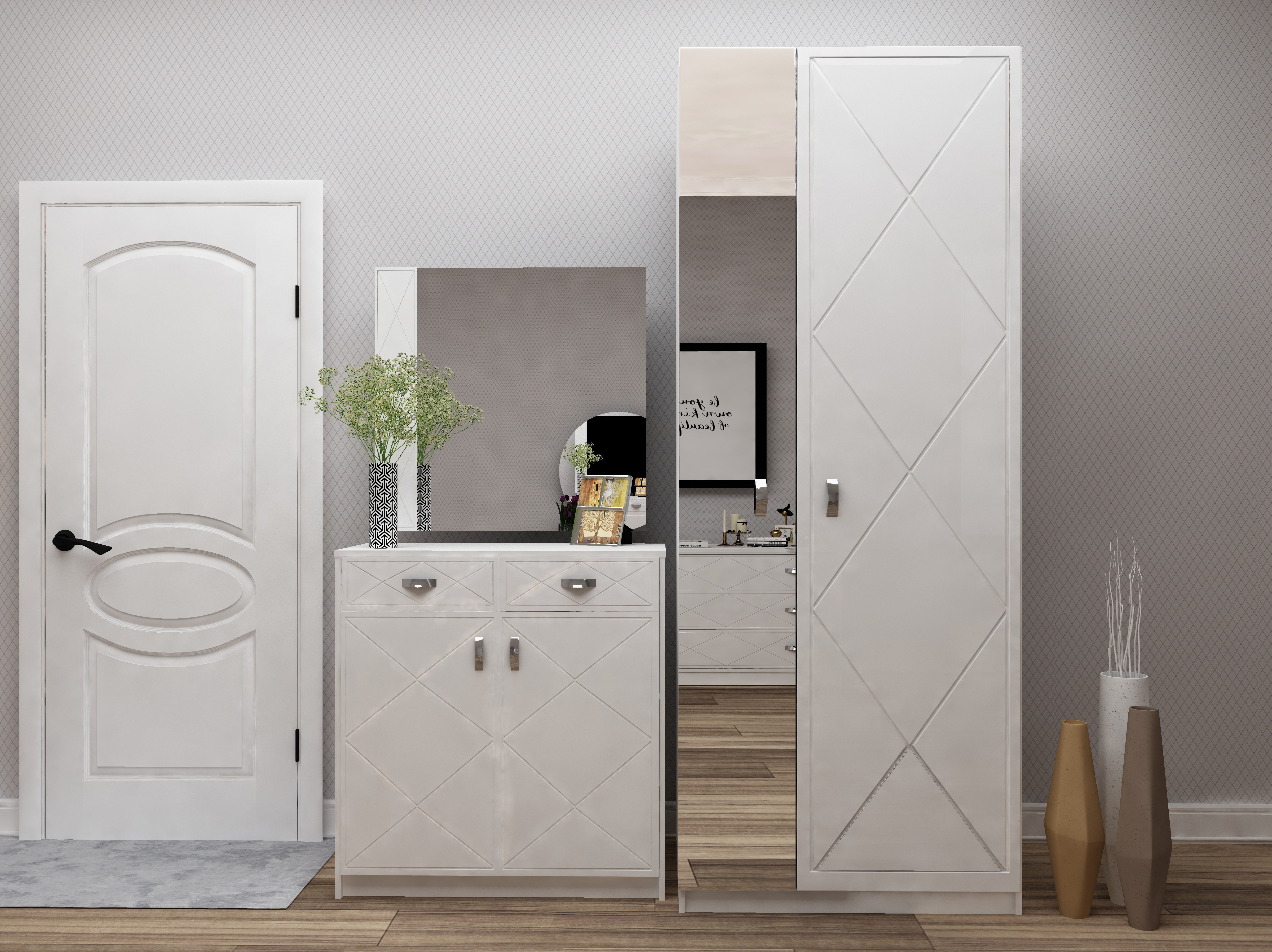 Спальня "Модена" Зеркало Квадрат Белый