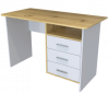 Стол однотумбовый "STIF" 3ящ белый/Дуб бунратти (правый)