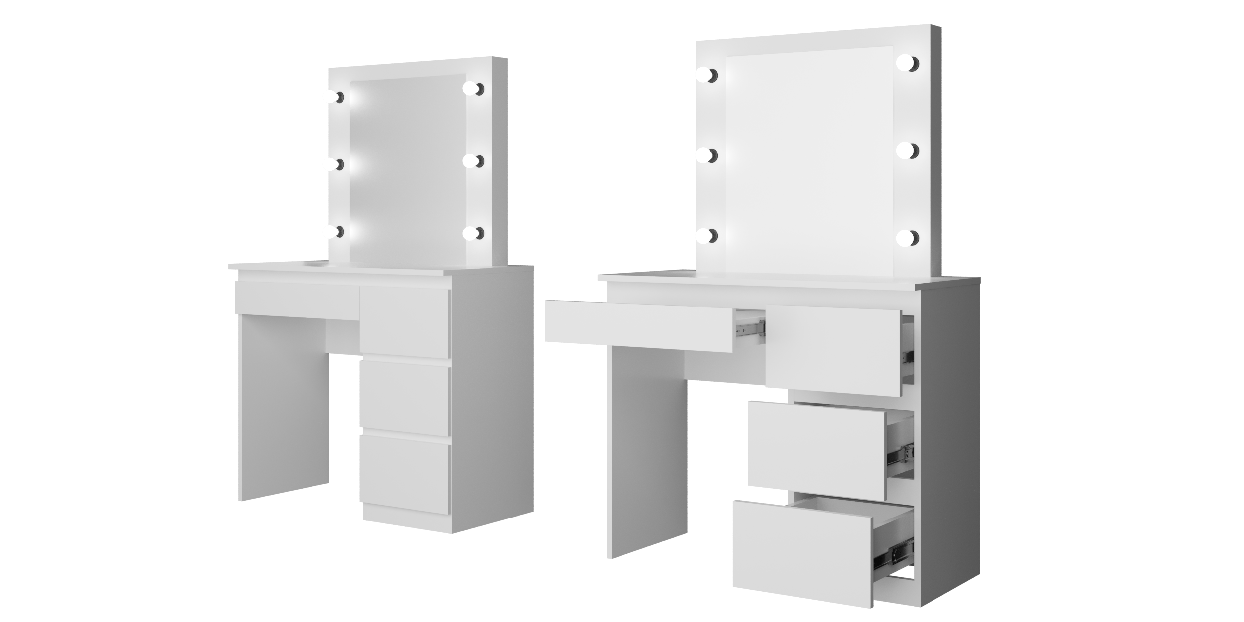 Столик туалетный "Твист" с зеркалом Белый