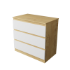 Комод "Твист" Лайт 3ящ Дуб бунратти/белый  (БЕЗ ФУРНИТУРЫ)
