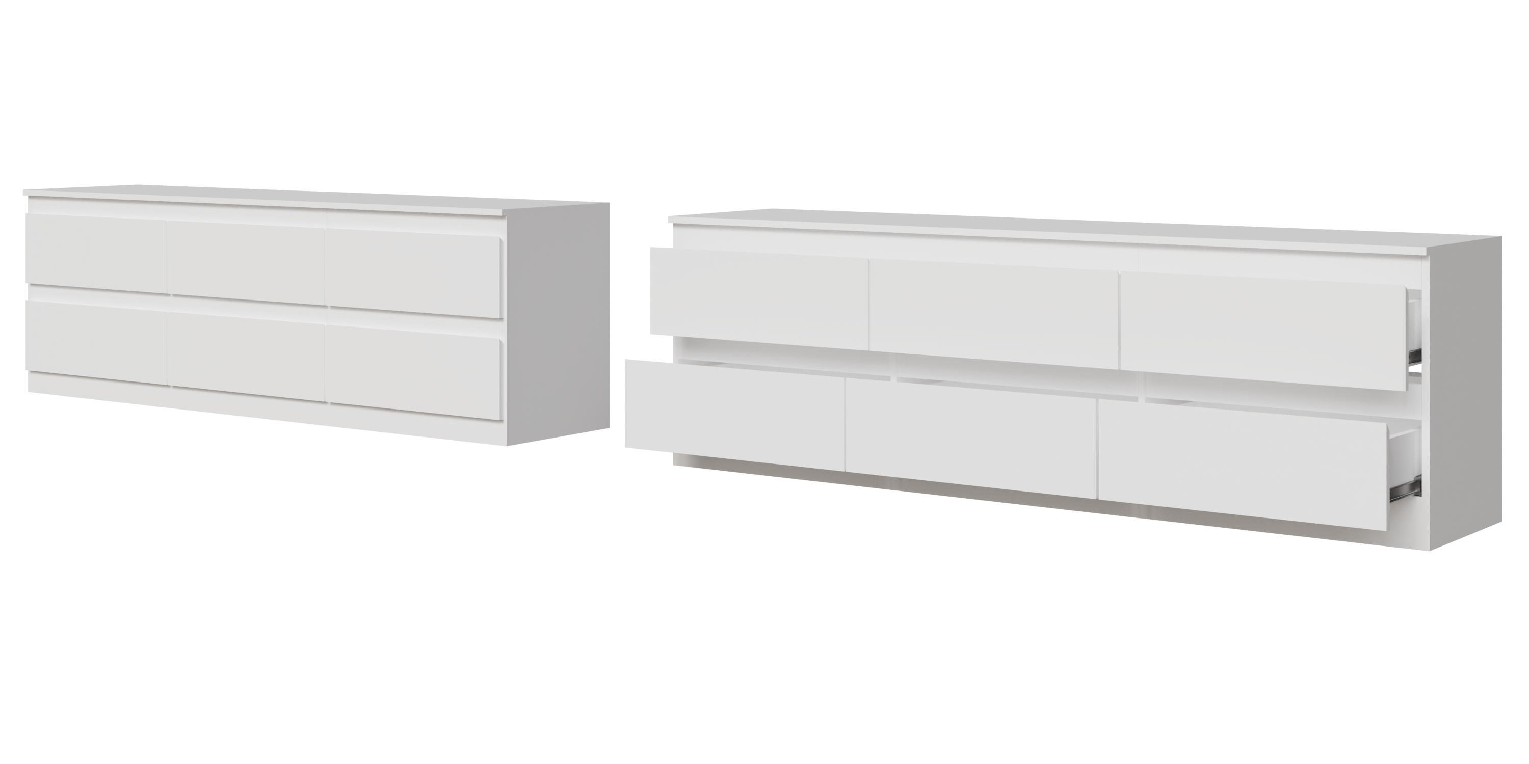 ТВ тумба Твист 1800 6 ящиков Белый (БЕЗ ФУРНИТУРЫ)
