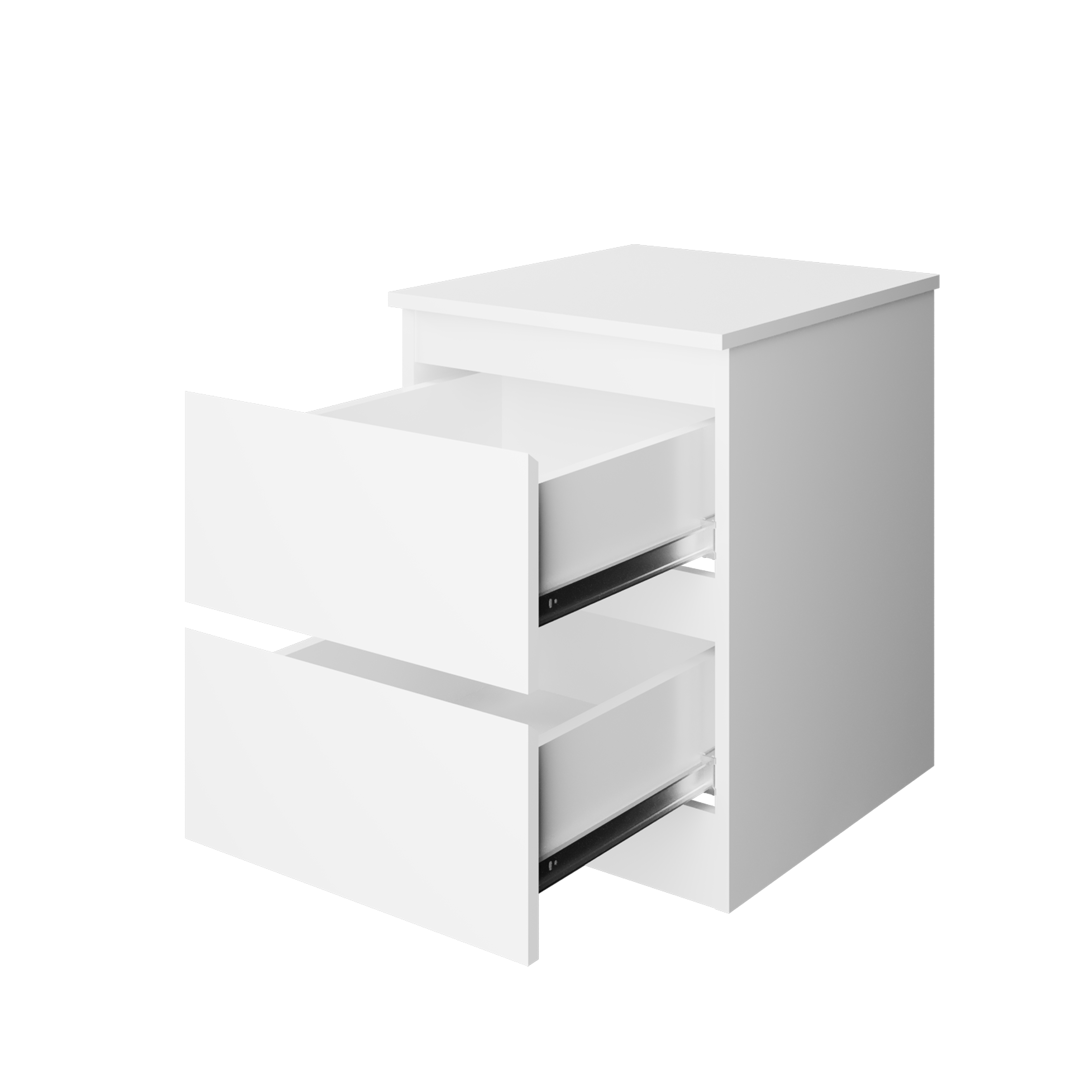 Комод "Твист" 2 ящика Белый (БЕЗ ФУРНИТУРЫ)