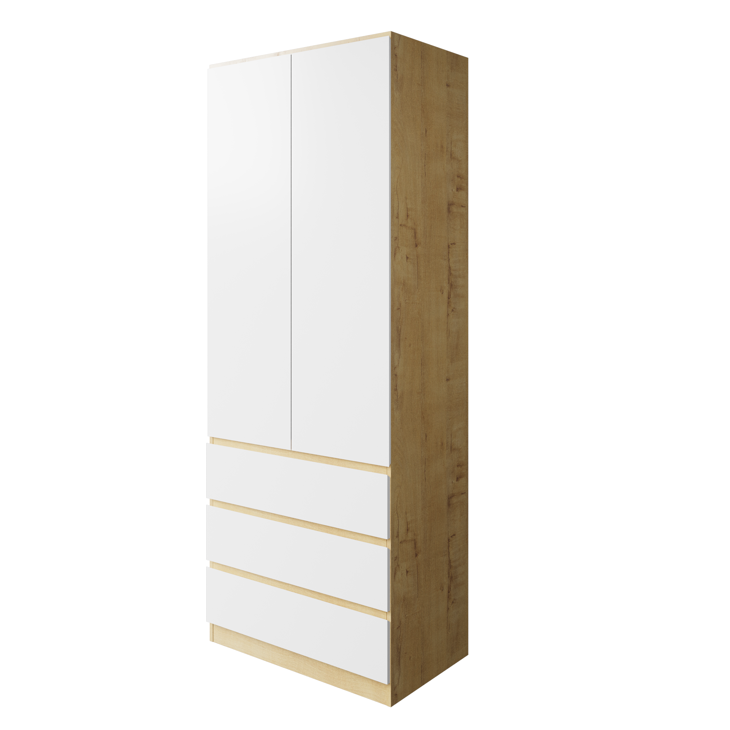 Шкаф "Твист" Лайт 2 двери, 3 ящика Дуб вотан/белый
