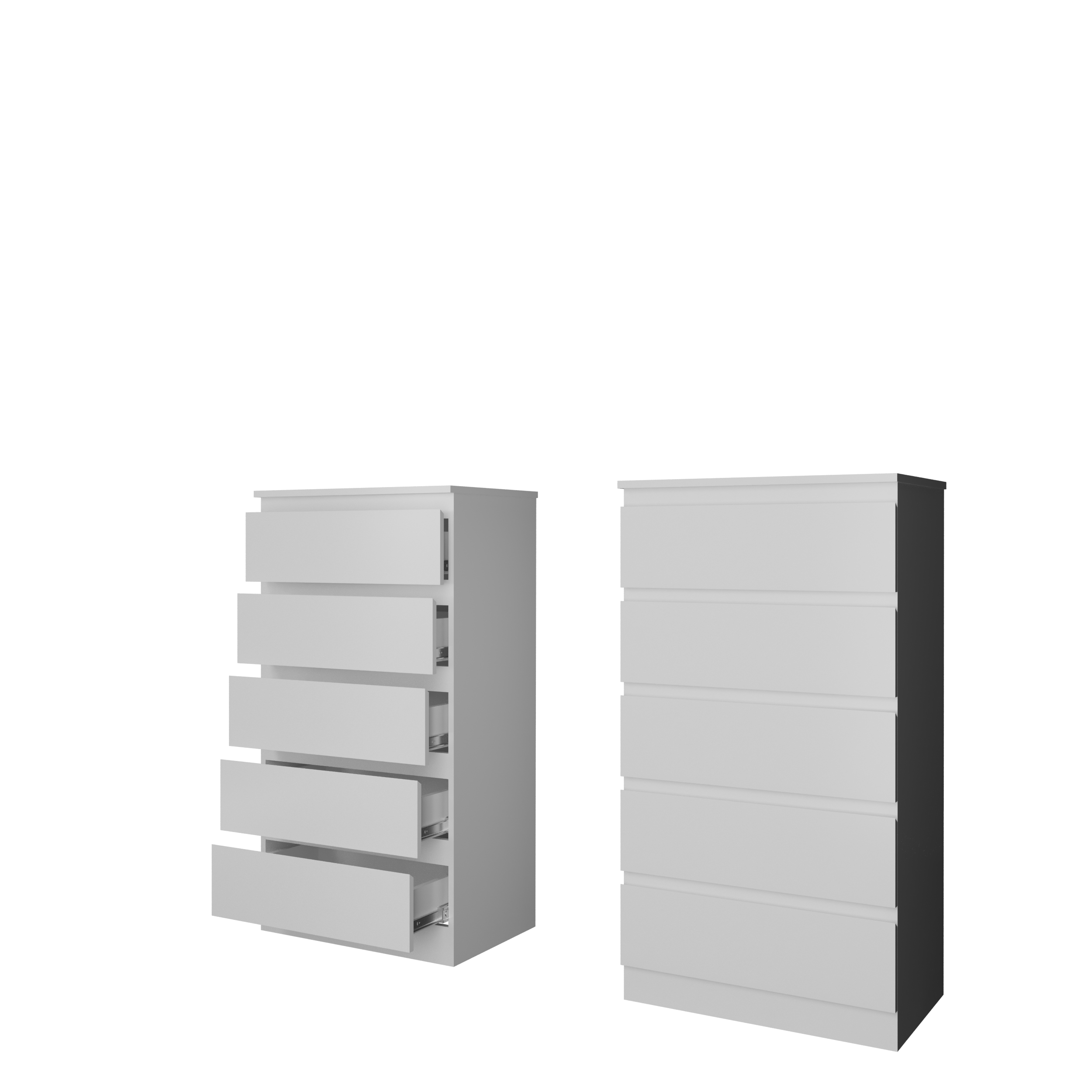Комод "Твист" Мини  5ящ Белый  (БЕЗ ФУРНИТУРЫ)