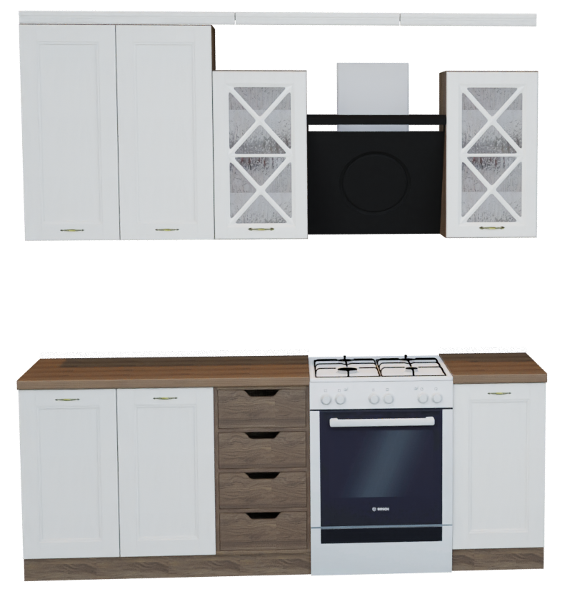 Кухня "Skandy" орех палдао 2,2м